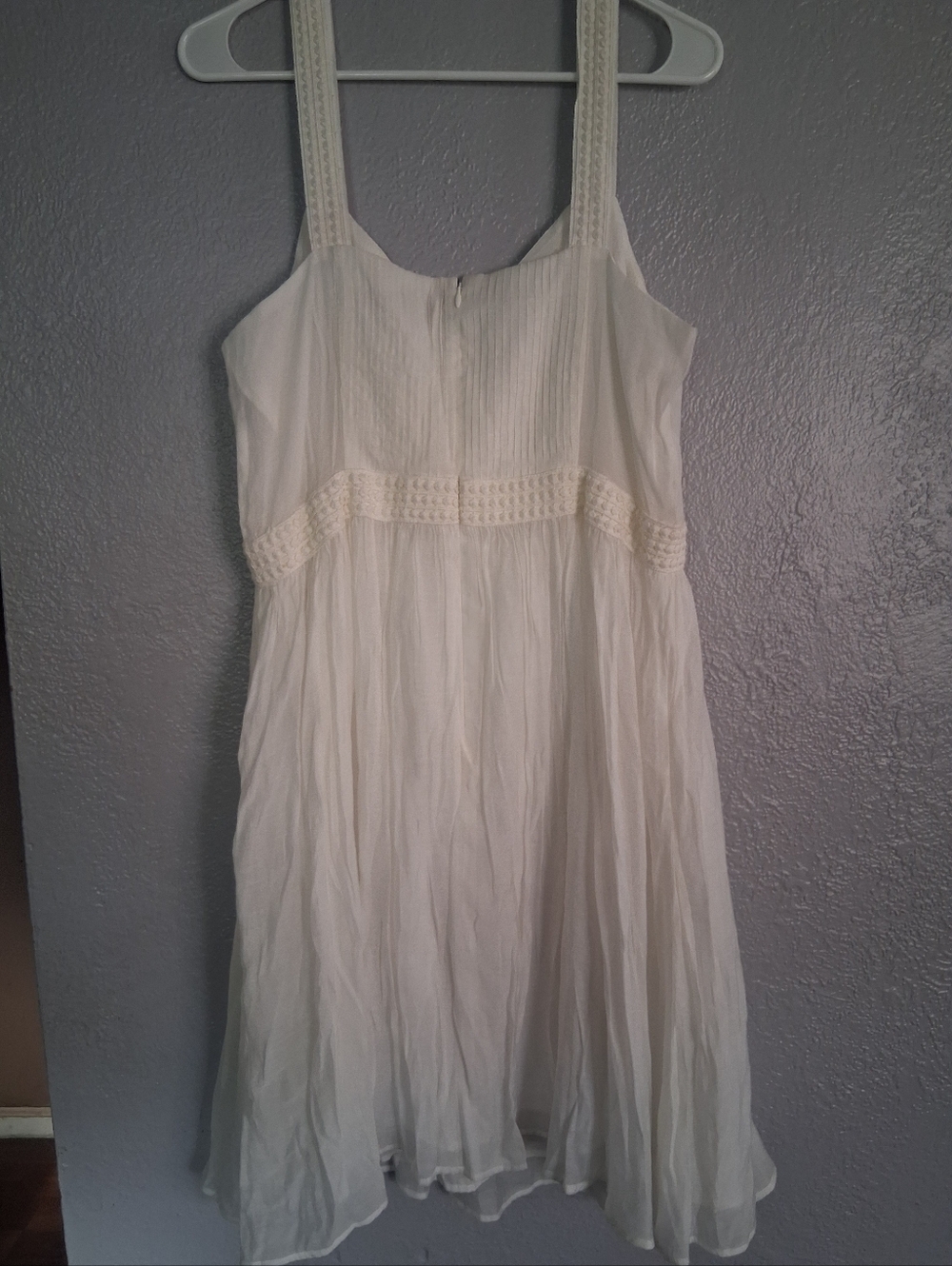 Loft NWT Boho Embroidered Tank Littile White Dress Bridal Graduation.12 - Picture 6 of 6